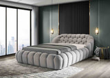 Eye-Catching Contemporary Style Gray Color Chenille Fabric Upholstered 1pc Est King Size Bed Bedroom