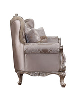 Acme - Jayceon Loveseat W/2 Pillows 54866 Fabric & Champagne Finish