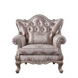 Acme - Jayceon Chair W/Pillow 54867 Fabric & Champagne Finish