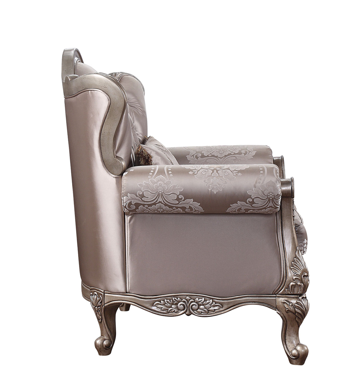 Acme - Jayceon Chair W/Pillow 54867 Fabric & Champagne Finish