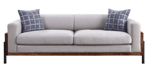 Acme - Pelton Sofa W/2 Pillows 54890 Fabric & Walnut Finish