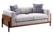 Acme - Pelton Loveseat W/2 Pillows 54891 Fabric & Walnut Finish