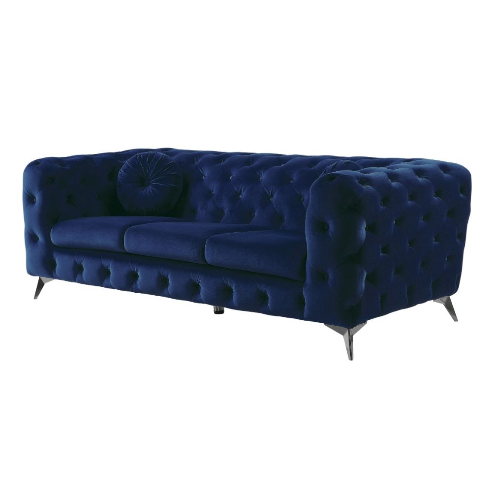 Atronia Sofa 54900 Blue Velvet | Acme - 54900 - Home Elegance USA - 2