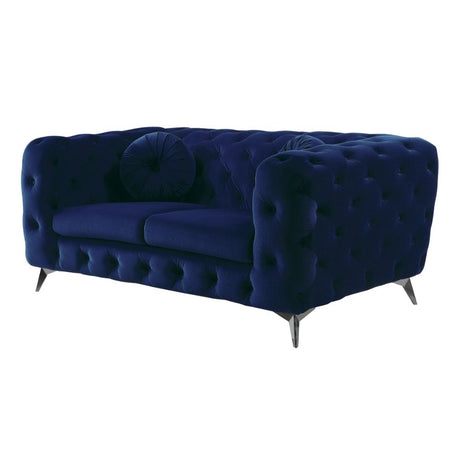 Atronia Loveseat 54901 Blue Velvet | Acme - 54901 - Home Elegance USA - 1