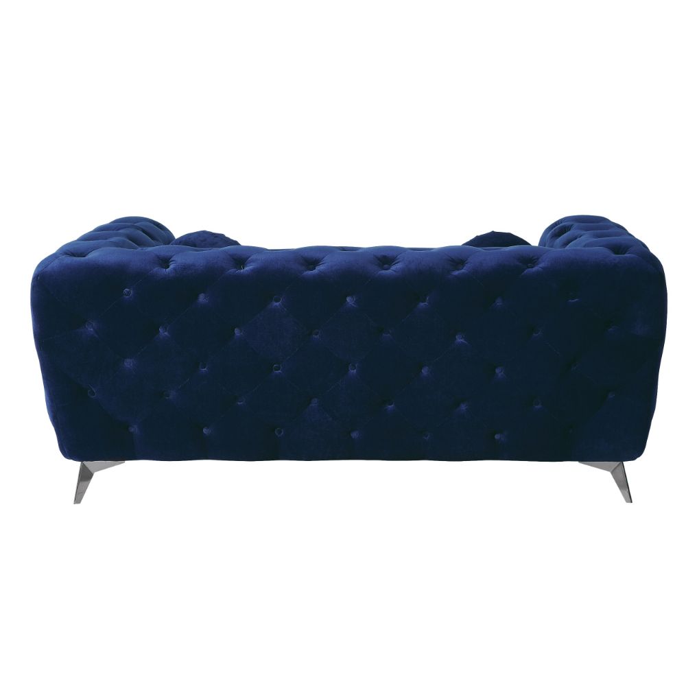 Atronia Loveseat 54901 Blue Velvet | Acme | Home Elegance USA