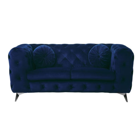 Atronia Loveseat 54901 Blue Velvet | Acme - 54901 - Home Elegance USA - 3