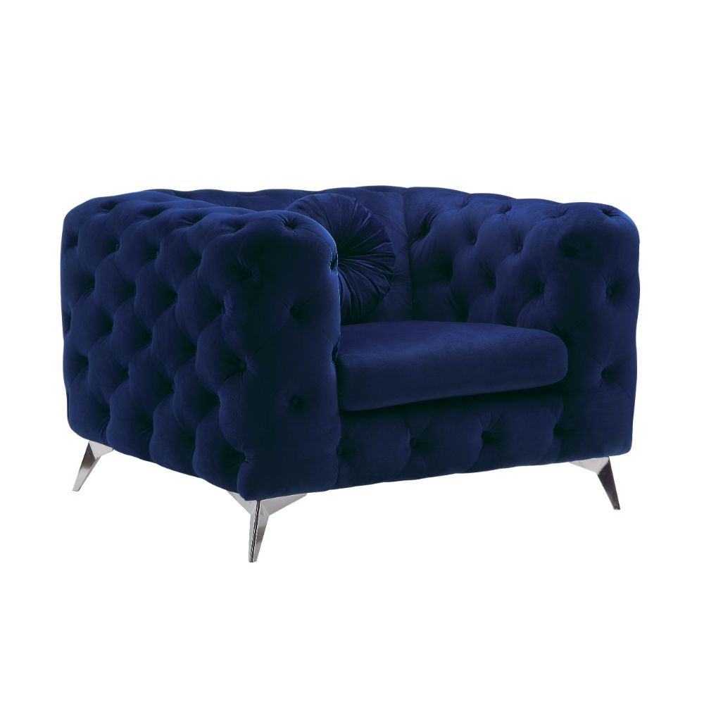 Atronia Chair 54902 Blue Velvet | Acme - 54902 - Home Elegance USA - 1