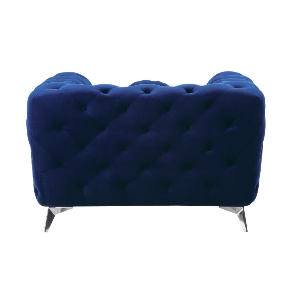 Atronia Chair 54902 Blue Velvet | Acme - 54902 - Home Elegance USA - 2