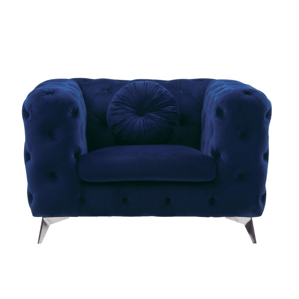 Acme - Atronia Chair 54902 Blue Velvet