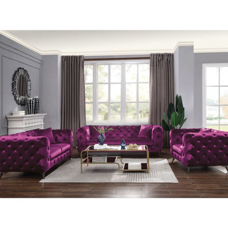 Atronia Sofa 54905 Purple Velvet | Acme - 54905 - Home Elegance USA - 1