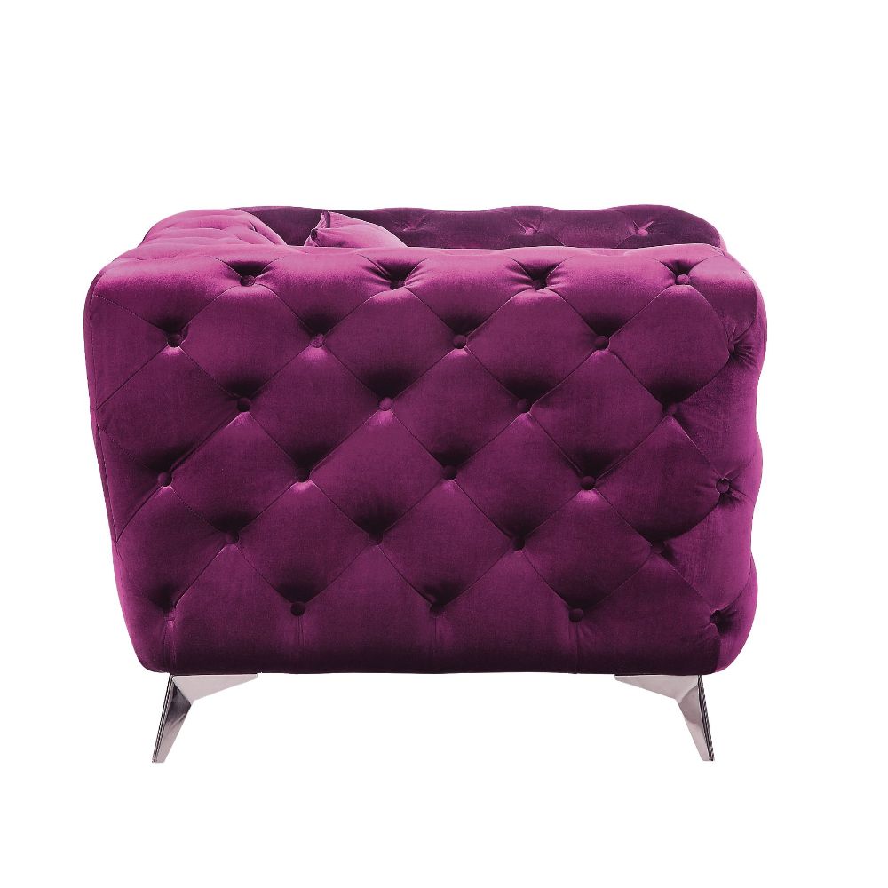 Atronia Sofa 54905 Purple Velvet | Acme - 54905 - Home Elegance USA - 5