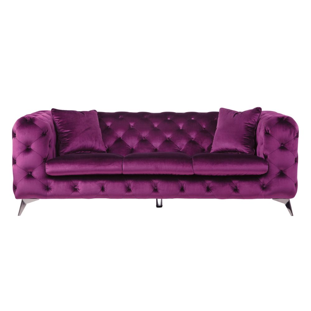 Atronia Sofa 54905 Purple Velvet | Acme | Home Elegance USA