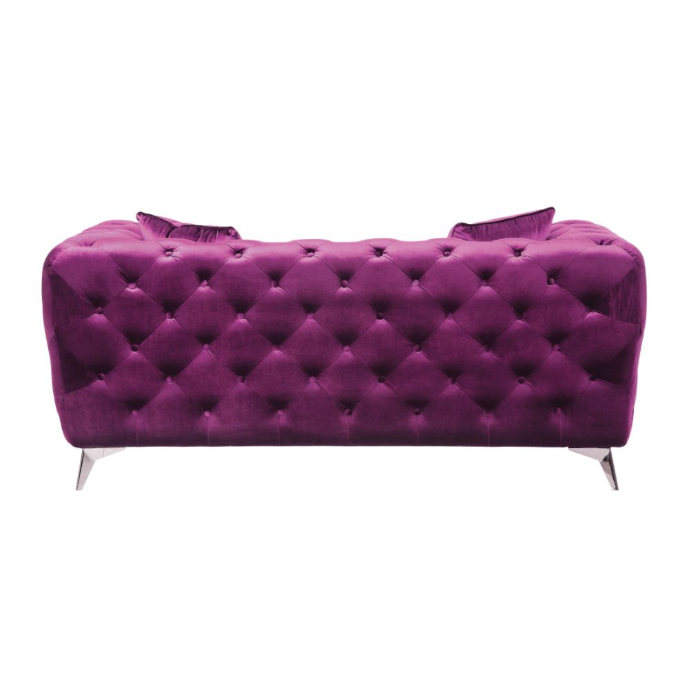 Atronia Loveseat 54906 Purple Velvet | Acme | Home Elegance USA