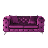 Atronia Loveseat 54906 Purple Velvet | Acme | Home Elegance USA