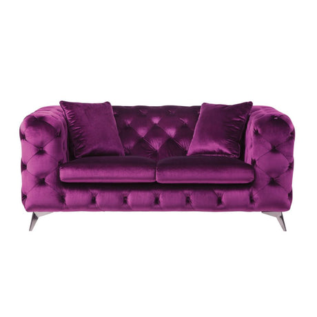 Atronia Loveseat 54906 Purple Velvet | Acme - 54906 - Home Elegance USA - 3