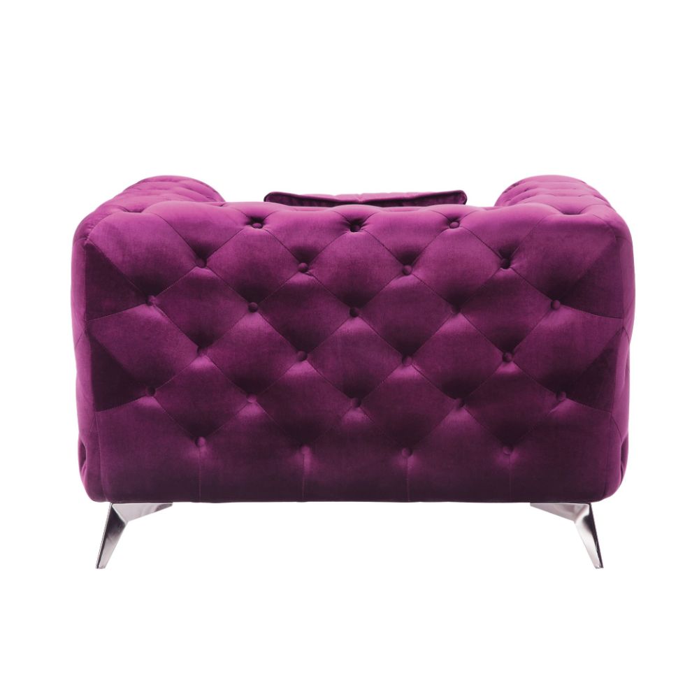 Atronia Chair 54907 Purple Velvet | Acme - 54907 - Home Elegance USA - 2