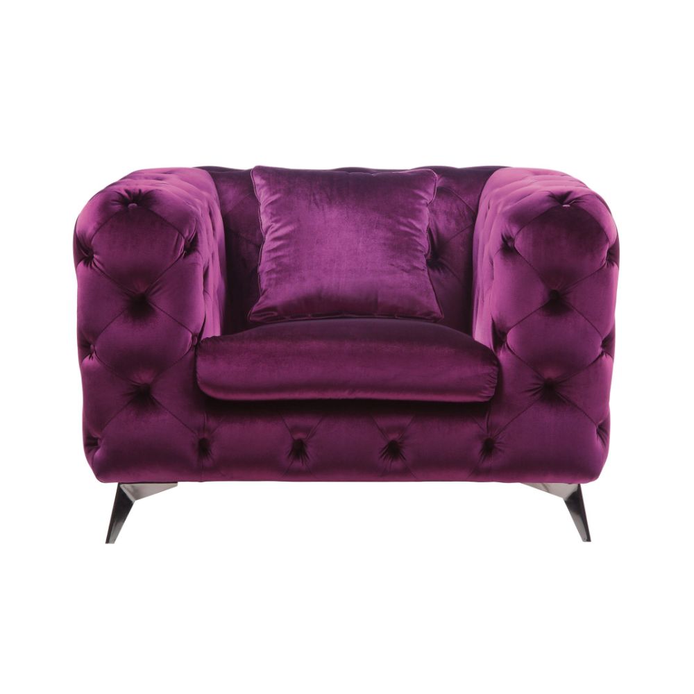 Atronia Chair 54907 Purple Velvet | Acme - 54907 - Home Elegance USA - 3