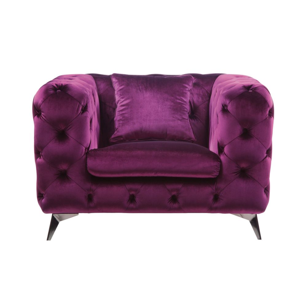 Acme - Atronia Chair 54907 Purple Velvet