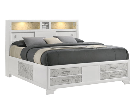 Soul Modern Style Queen 4PC Bedroom Set Made with wood in White(CA Inventory) - sold by Home Elegance USA