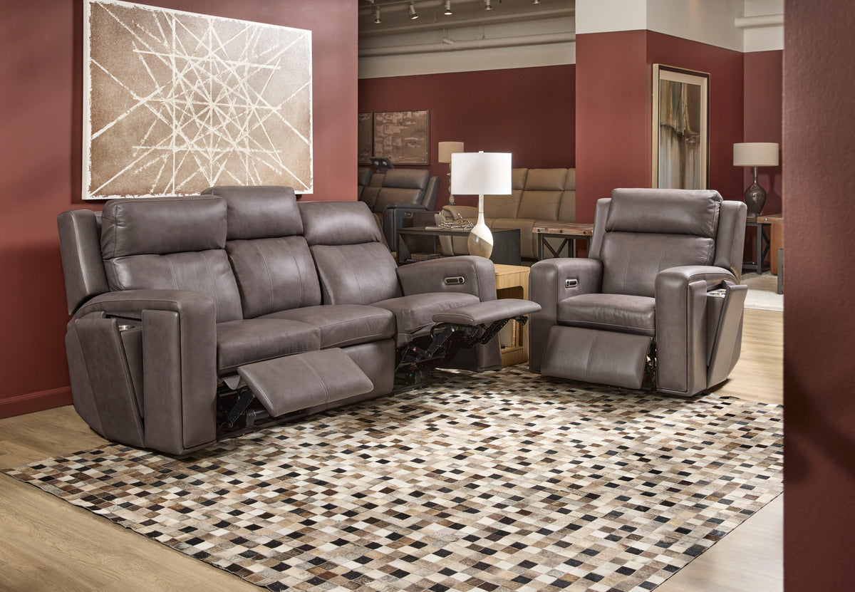 Wyatt Power Recliner With Power Headrest & Lumbar - Gunmetal | Flexsteel