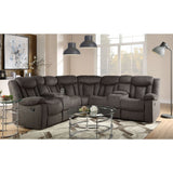 Acme - Rylan Motion Sectional Sofa 54965 Dark Brown Fabric