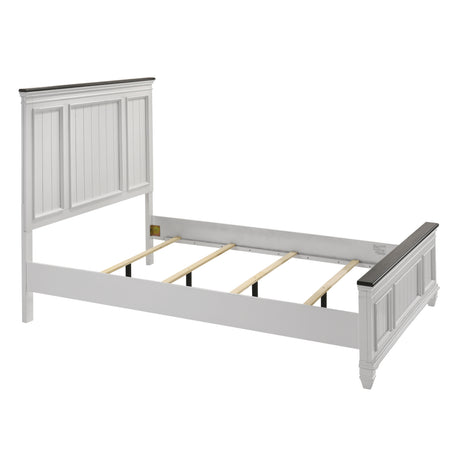 Clelane Wood Bedroom Set with Shiplap Panel Queen Bed, Dresser, Mirror, and Two Nightstands - sold by Home Elegance USA