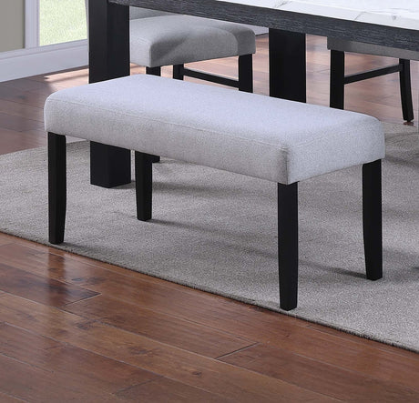 Modern Style Dining Table 4x Side Chairs Dining Bench White Faux Marble Top Table Bench 4x Chairs Wooden 6pc Dining Set - sold by Home Elegance USA