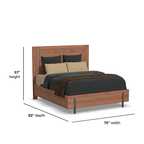Lincoln Queen Panel Bed - Warm Walnut | Flexsteel