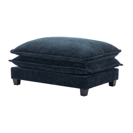 Contemporary Chenille Upholstered Sectional Sofa with Ottomans, USB Ports, Cup Holders & Storage, Blue - sold by Home Elegance USA