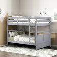 Bunk Bed Full Over Full Gray Finish Sturdy Wood Frame Guard Rails Youth Bedroom Furniture 1pc - sold by Home Elegance USA