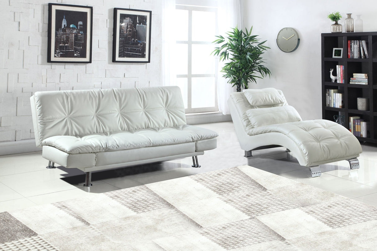 Dilleston Upholstered Chaise White | Coaster | Home Elegance USA