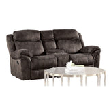 Acme - Zubaida Motion Loveseat & Console W/USB 55021 Two Tone Chocolate Velvet