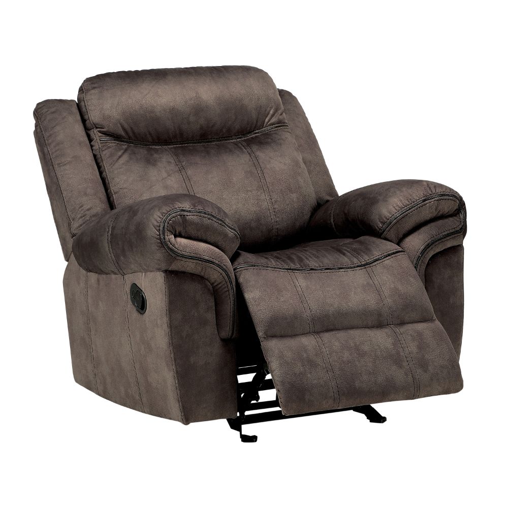 Acme - Zubaida Motion Glider Recliner 55022 Two Tone Chocolate Velvet