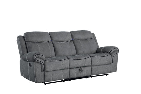 Acme - Zubaida Motion Sofa & Console W/USB 55025 Two Tone Gray Velvet