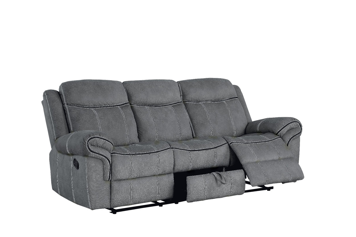 Acme - Zubaida Motion Sofa & Console W/USB 55025 Two Tone Gray Velvet