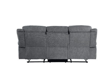 Acme - Zubaida Motion Sofa & Console W/USB 55025 Two Tone Gray Velvet