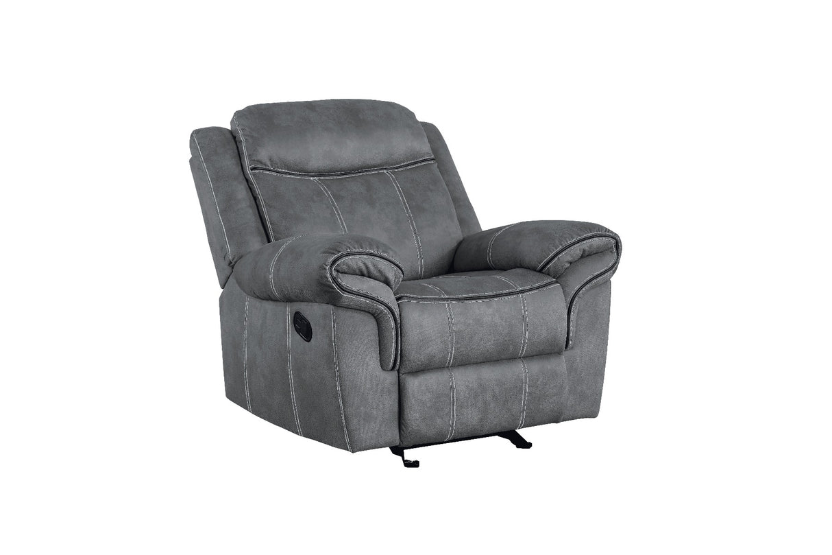 Acme - Zubaida Motion Glider Recliner 55027 Two Tone Gray Velvet