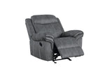 Acme - Zubaida Motion Glider Recliner 55027 Two Tone Gray Velvet