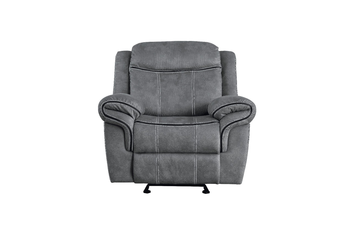 Acme - Zubaida Motion Glider Recliner 55027 Two Tone Gray Velvet