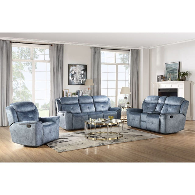 Acme - Mariana Motion Sofa 55035 Silver Blue Fabric