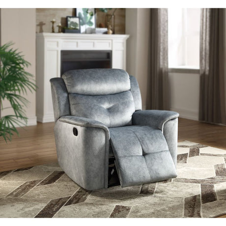 Acme - Mariana Motion Recliner 55037 Silver Blue Fabric