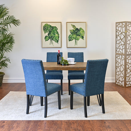 Amisos 5-Piece Dining Set, Hairpin Dining Table with 4 Chairs, 3 Color Options - sold by Home Elegance USA