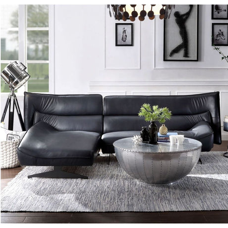 Acme - Maeko Sectional Sofa 55060 Dark Gray Top Grain Leather