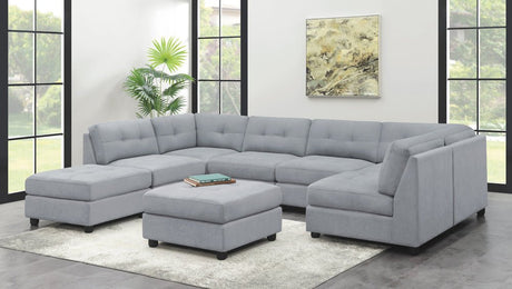 Claude 7 - piece Upholstered Modular Tufted Sectional Dove - 551004 - SETA - image - 1