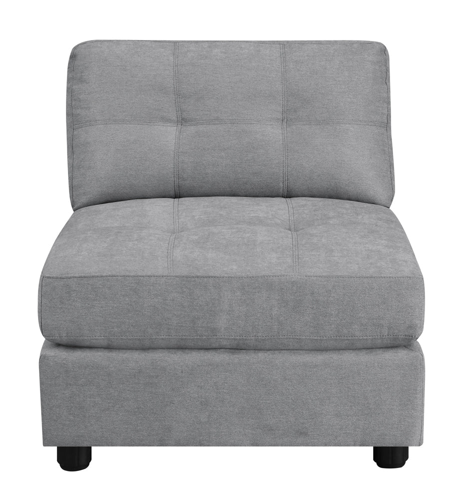 Armless Chair - Claude Tufted Cushion Back Armless Chair Dove