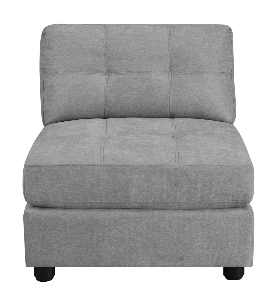 Armless Chair - Claude Tufted Cushion Back Armless Chair Dove | Coaster | Home Elegance USA