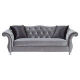 Frostine Upholstered Tufted Living Room Set Silver | Coaster | Home Elegance USA