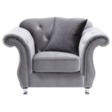 Frostine Upholstered Tufted Living Room Set Silver | Coaster | Home Elegance USA