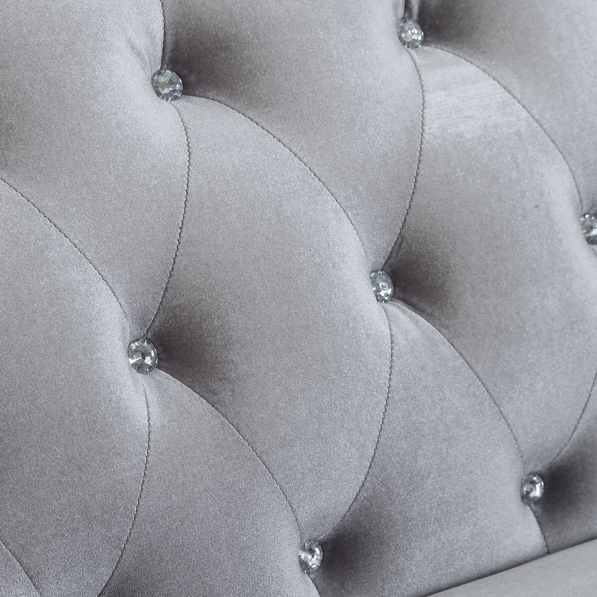 Sofa - Frostine Button Tufted Sofa Silver