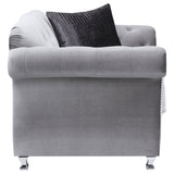 Chair - Frostine Button Tufted Chair Silver